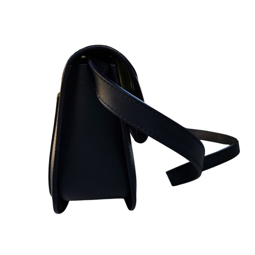 Valentina Fiore Italian Leather Saddle Crossbody Bag - Picture 4 of 11